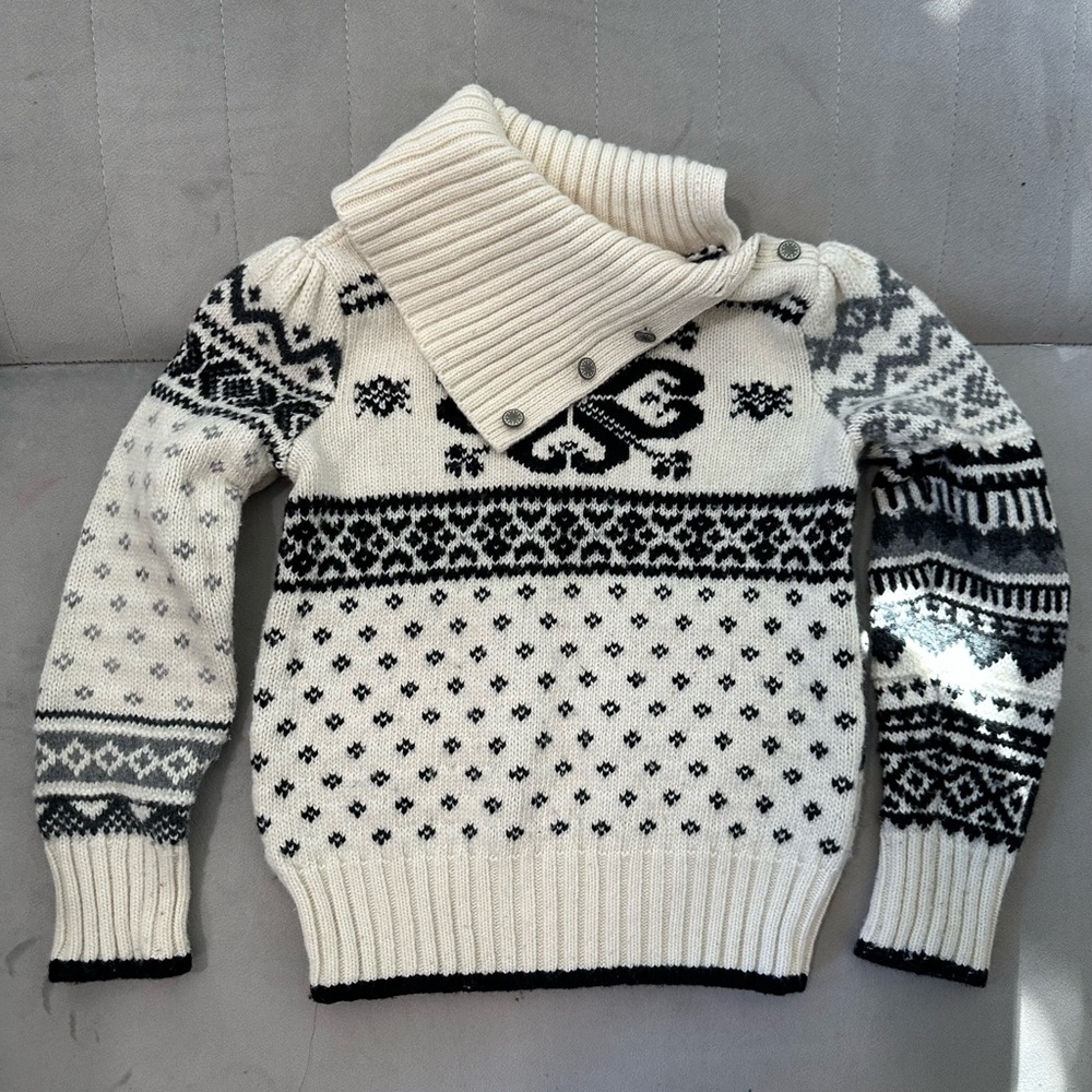 Polo Ralph Lauren Nordic Knit Sweater in Cream and Black